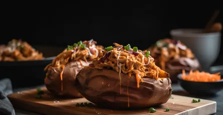 BBQ Pulled Pork Stuffed Sweet Potatoes