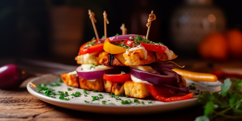 Grilled Halloumi Cheese Skewers