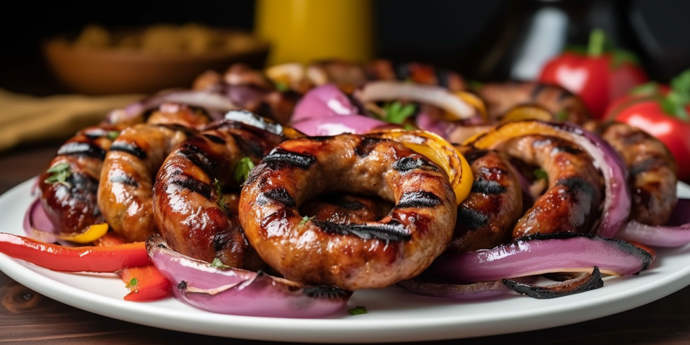 Grilled Sausage with Peppers and Onions