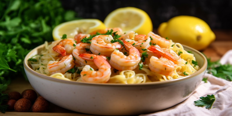 Lemon Butter Shrimp Pasta