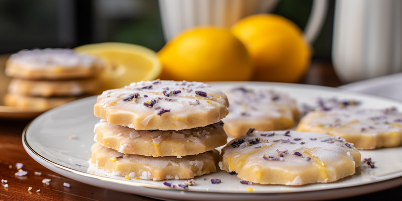 Lemon Lavender Shortbread Cookies