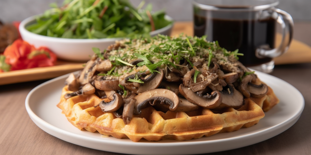 Mushroom and Swiss Waffles