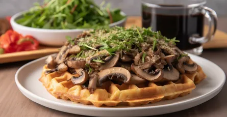 Mushroom and Swiss Waffles