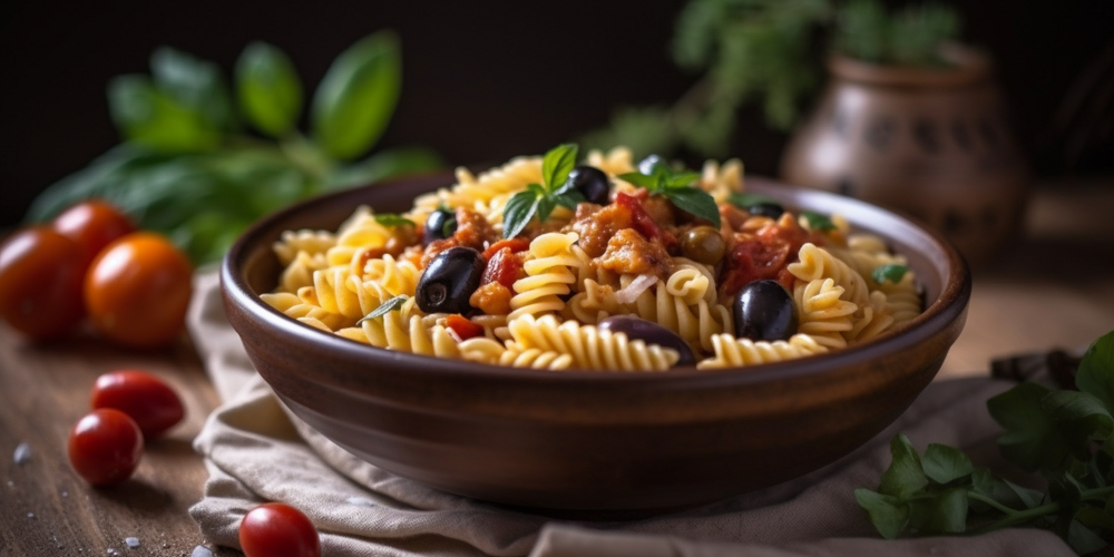 Pasta with Cherry Tomatoes and Olives