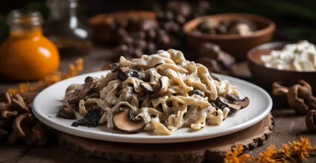 Pasta with Mushrooms and Truffle Oil