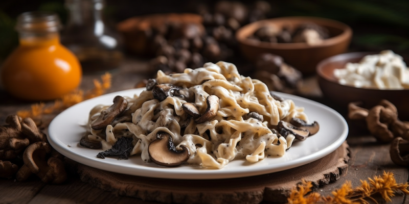 Pasta with Mushrooms and Truffle Oil