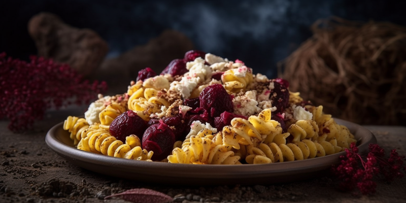 Pasta with Roasted Beet and Goat Cheese