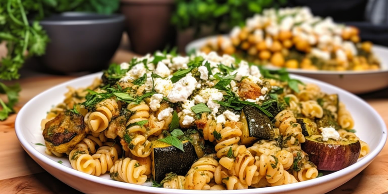 Pasta with Roasted Zucchini and Feta