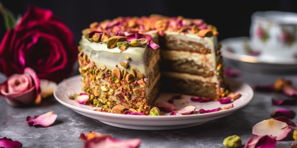 Pistachio Rose Cake Recipe