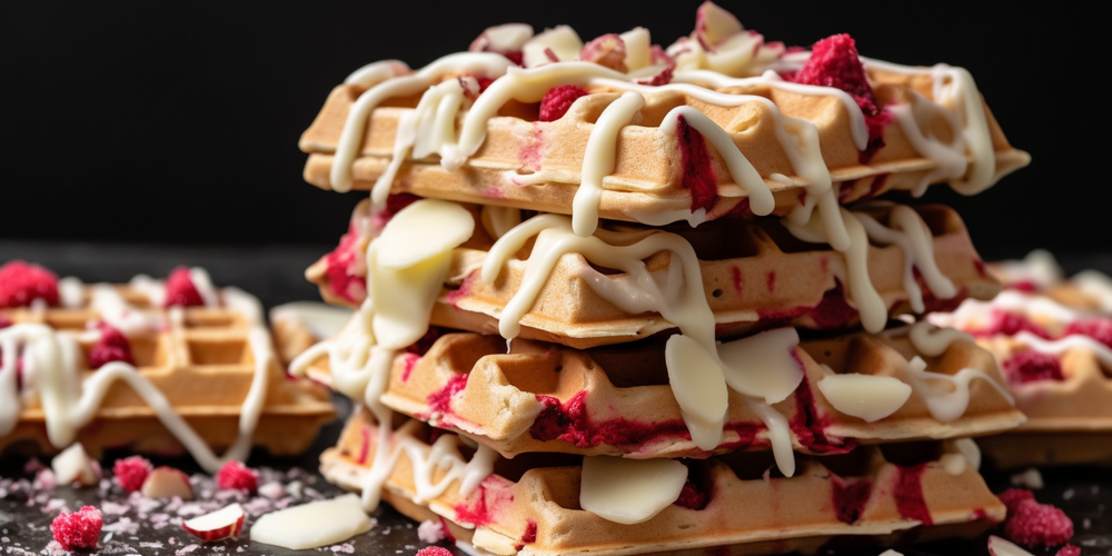 Raspberry White Chocolate Waffles