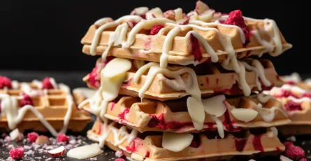 Raspberry White Chocolate Waffles